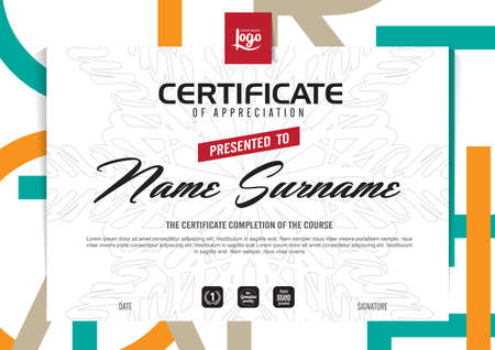 certificate template with clean and modern pattern,Vector illustrationのイラスト素材