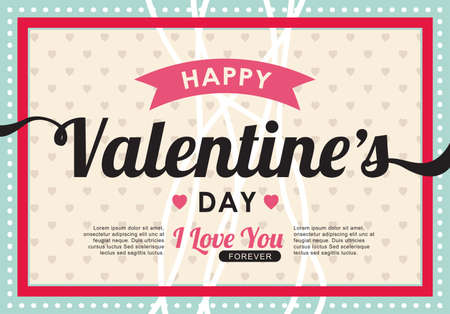 Happy Valentines day card ,vector backgroundのイラスト素材