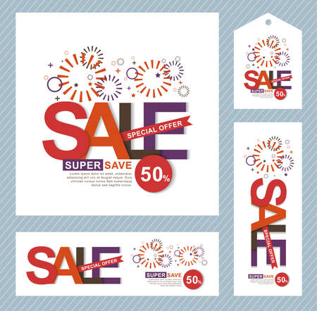 sale banners poster tag design. Vector illustrationのイラスト素材