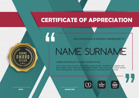 certificate template with clean and modern pattern,xA;Luxury golden,Qualification certificate blank template with elegant,Vector illustrationのイラスト素材
