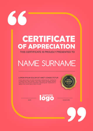 certificate template with clean and modern pattern,quote and note,Vector illustrationのイラスト素材