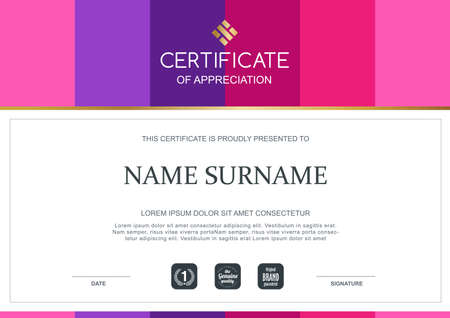 certificate template with clean and modern pattern,Luxury golden,Qualification certificate blank template with elegant,Vector illustrationのイラスト素材
