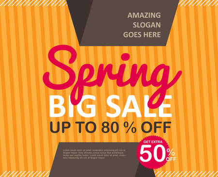 Spring Sale Banner poster tag design. Vector illustrationのイラスト素材