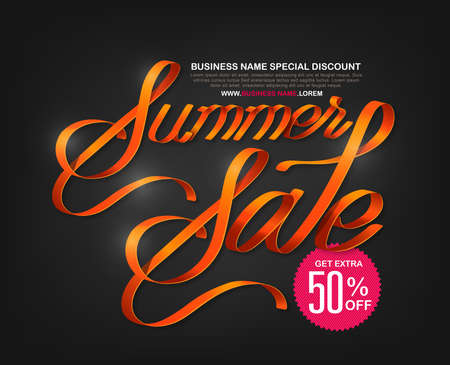 Summer Sale Banner poster tag design. Vector illustrationのイラスト素材