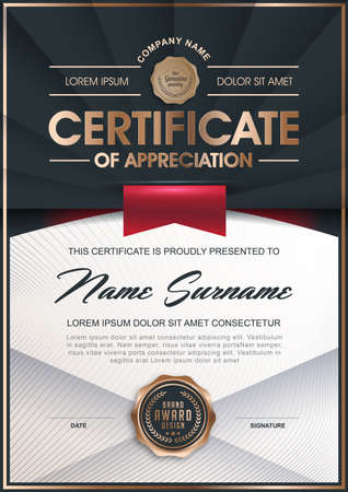 certificate template with clean and modern pattern,&#xA;Luxury golden,Qualification certificate blank template with elegant,Vector illustrationのイラスト素材