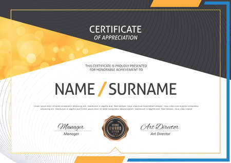 certificate template with luxury and modern pattern,diploma,Vector illustrationのイラスト素材
