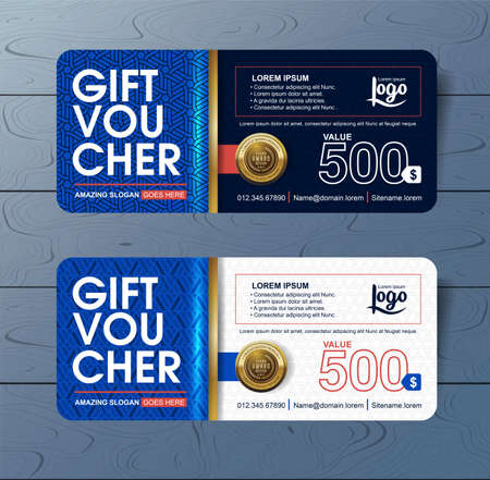 discount voucher template with luxury and modern pattern and place for your business related photos. Vector illustrationのイラスト素材