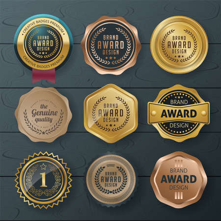 Set of retro vintage badges and labelsのイラスト素材