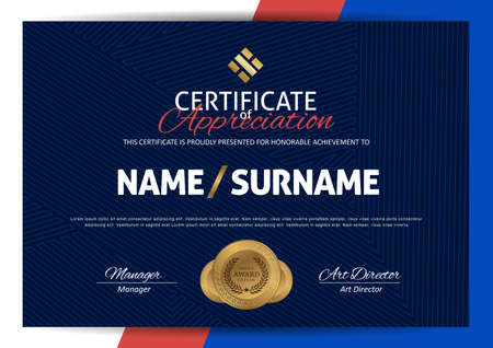 certificate template with luxury and modern pattern,diploma,Vector illustrationのイラスト素材