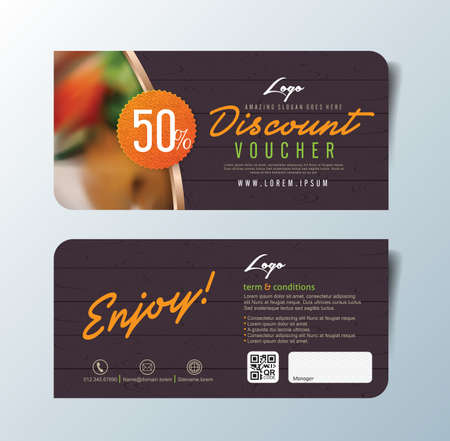 discount voucher template with clean and modern pattern and place for your business related photos.  illustrationのイラスト素材