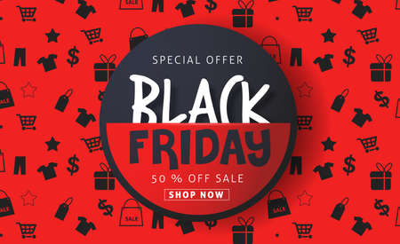Black Friday sale inscription design template. Black Friday banner. Vector illustrationのイラスト素材