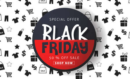 Black Friday sale inscription design template. Black Friday banner. Vector illustrationのイラスト素材