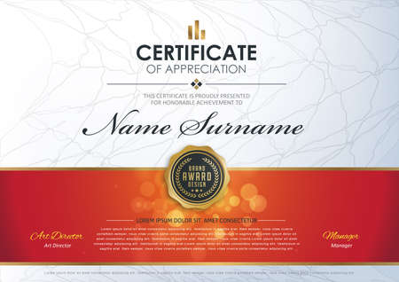 certificate template with luxury and modern pattern,diploma,Vector illustrationのイラスト素材