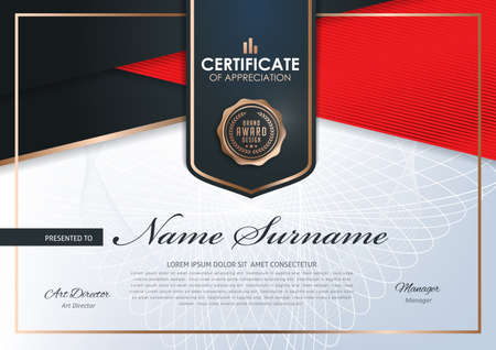 certificate template with luxury and modern pattern,diploma,Vector illustrationのイラスト素材