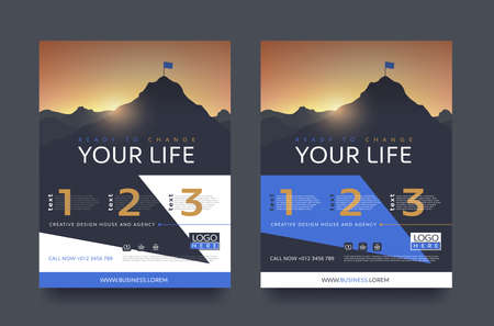 poster flyer pamphlet brochure cover design layout space for photo design, vector template in A4 sizeのイラスト素材