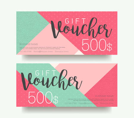 Gift Voucher discount template with colorful background . Vector illustration.banners.のイラスト素材