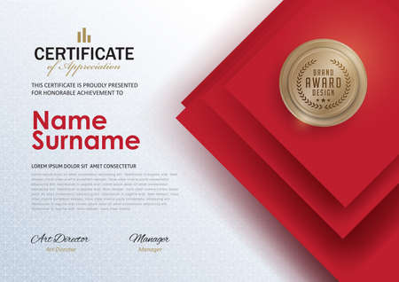 certificate template with clean and modern pattern,&#xA;Luxury golden,Qualification certificate blank template with elegant,Vector illustrationのイラスト素材