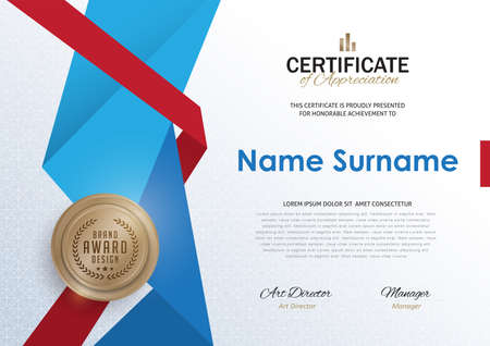 certificate template with clean and modern pattern,&#xA;Luxury golden,Qualification certificate blank template with elegant,Vector illustrationのイラスト素材