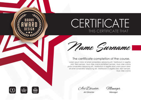 certificate template with luxury and modern pattern,diploma,Vector illustrationのイラスト素材