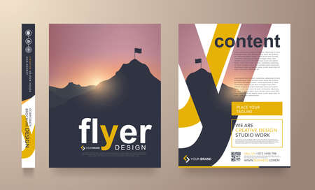 poster flyer pamphlet brochure cover design layout space for photo background, vector template in A4 sizeのイラスト素材