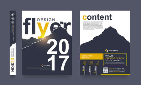 poster flyer pamphlet brochure cover design layout space for photo background, vector template in A4 sizeのイラスト素材