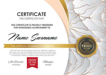 Certificate template with luxury and modern pattern, diploma, Vector illustrationのイラスト素材