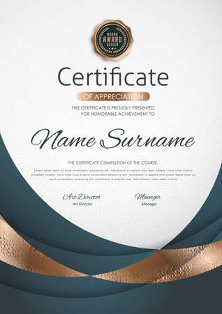 certificate template with modern pattern,diploma,Vector illustrationのイラスト素材