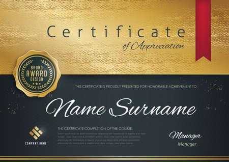 certificate template with modern pattern,diploma,Vector illustrationのイラスト素材