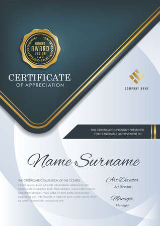 Certificate template with luxury pattern,diploma,Vector illustration.のイラスト素材