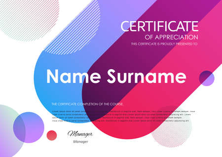 certificate template with modern pattern,diploma,Vector illustration.のイラスト素材