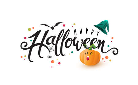 Happy halloween calligraphy.のイラスト素材