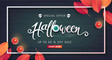 Happy Halloween calligraphy, banners party invitation.のイラスト素材