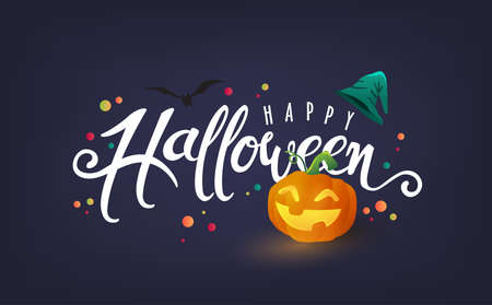 Happy Halloween calligraphy, banners party invitation.のイラスト素材