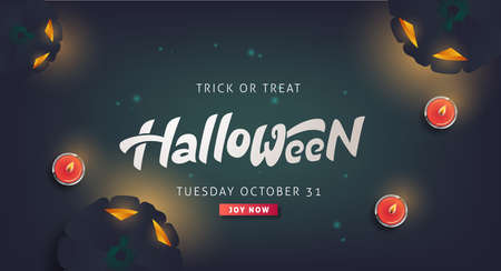 Happy Halloween calligraphy. banners party invitation.Vector illustration.のイラスト素材