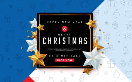 Merry christmas sale banner.のイラスト素材