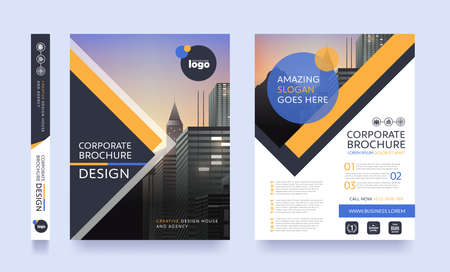 poster flyer pamphlet brochure cover design layout space for photo background, vector template in A4 sizeのイラスト素材