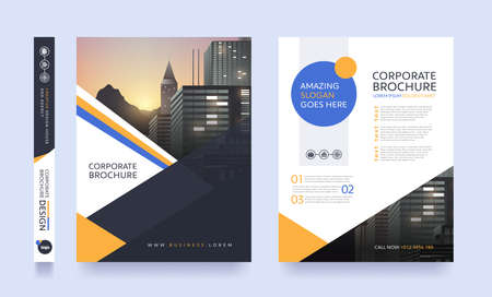 poster flyer pamphlet brochure cover design layout space for photo background, vector template in A4 sizeのイラスト素材