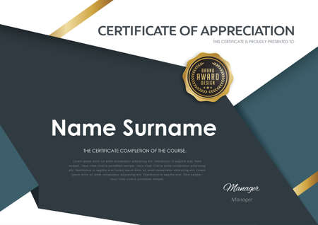 Certificate template with modern pattern, diploma, Vector illustration.のイラスト素材