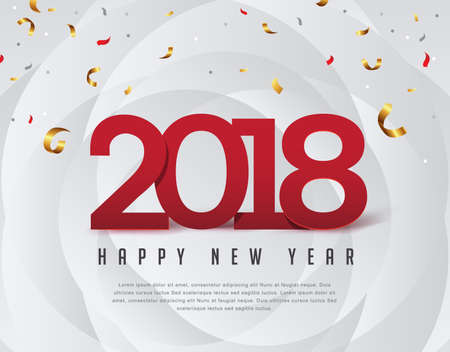 2018 New Year greeting card. Vector illustration.Wallpaper.