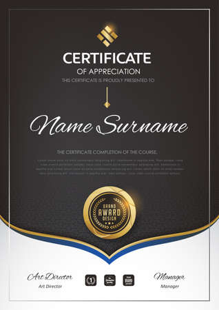Certificate template with modern patternのイラスト素材