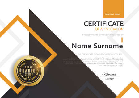 certificate template with modern pattern vector illustration.のイラスト素材