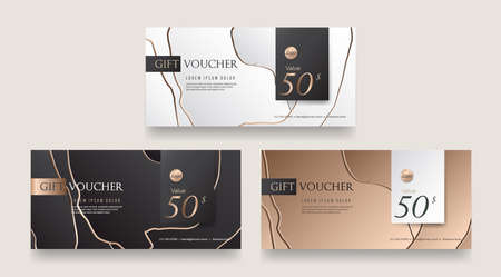 Gift Voucher discount template. Vector illustration.のイラスト素材