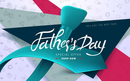 Happy Fathers Day Calligraphy greeting card and sale poster background. Vector illustration.のイラスト素材