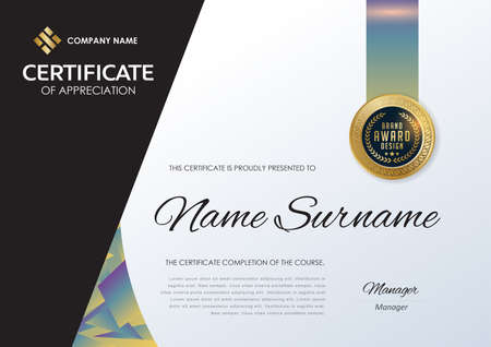 certificate template with luxury pattern,diploma,Vector illustration.のイラスト素材