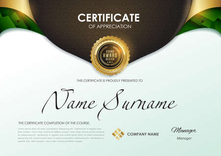 certificate template with luxury pattern,diploma,Vector illustration.のイラスト素材