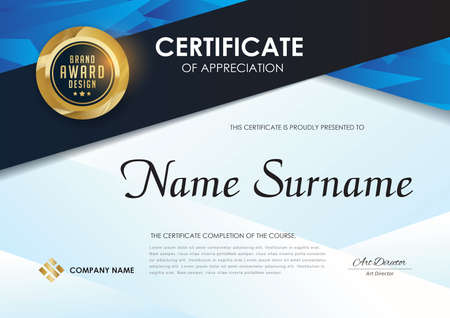 certificate template with luxury pattern,diploma,Vector illustration.のイラスト素材