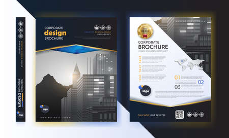poster flyer pamphlet brochure cover design layout space for photo background, vector template in A4 sizeのイラスト素材