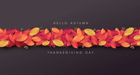 Autumn leaves background.thanksgiving day vector illustrationのイラスト素材