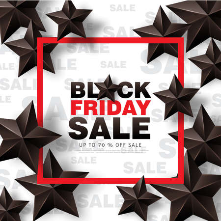 Black friday sale banner layout design template. Vector illustrationのイラスト素材