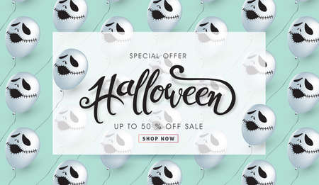 Happy Halloween sale banners or party invitation. Vector illustrationのイラスト素材